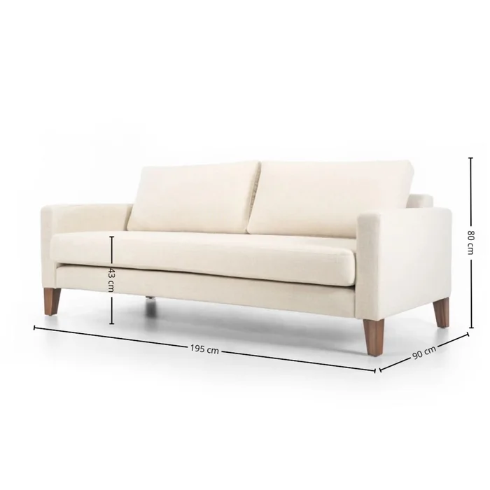 Sofá Argo - Tela Aquaclean - 2,5 cuerpos - A fabricar en Beige - Sillones y sofás, Uruguay | Nyr, vista 7