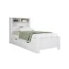 Cama 1 Plaza Con 2 Cajones Y Estanteria Blanco en Blanco - Dormitorio, Uruguay | Soy Hogar, vista 2