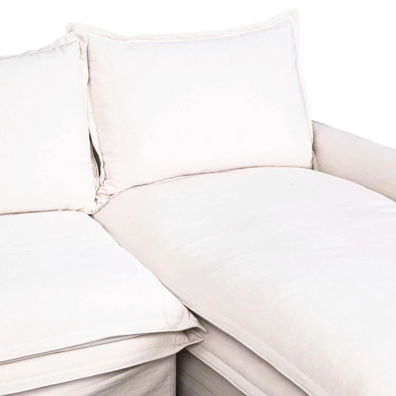 Sofa C/chaise 4 Cuerpos Tela Blanco Alaska en Blanco - Sillones y sofás, Uruguay | Divino, vista 3
