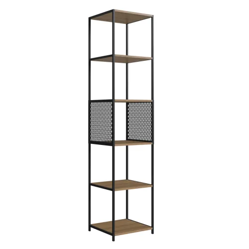 Estantería Industrial Alta - Miel con Negro en Negro - Bibliotecas, Uruguay | Champagne Home