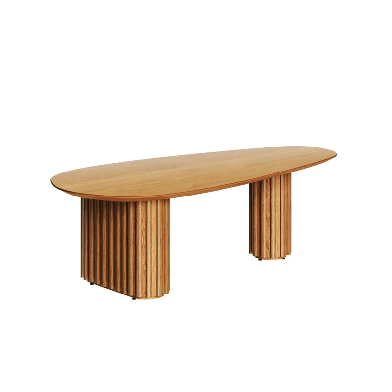 KIT Combo Mesa de Living Oval Mix Small + Large - Línea Nevada - Natural en Madera natural - Muebles para TV, Uruguay | Ecowood, vista 5