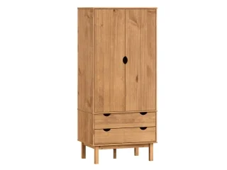 Ropero 2P, 2C y 2 estantes Mel/Gris Linea Nordica en Madera Maciza en Mel/Blanco - Roperos y placares, Uruguay | Quesal, vista 18