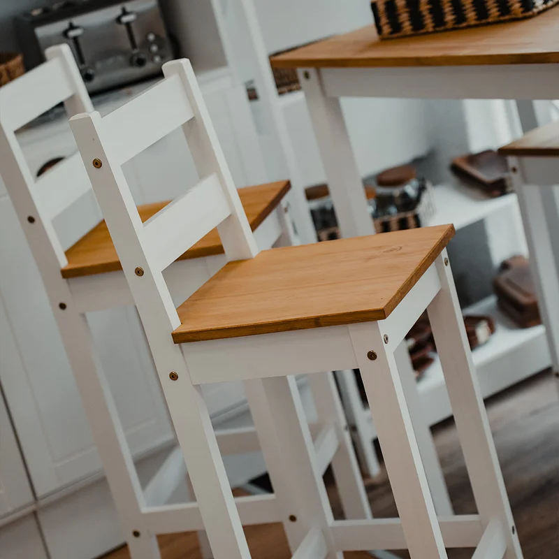 Isla Desayunador 4 Bancos Cocina Comedor Madera - Blanco - Línea Monterrey - Mesas de comedor, Uruguay | Ecowood, vista 4