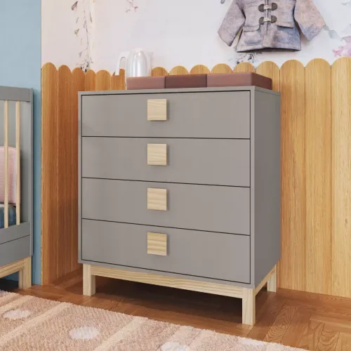 Cajonera Infantil Gris, Uruguay | RM Muebles y Deco
