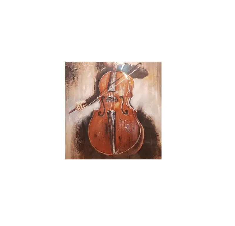 Oleo Decorativo Violonchelo en Marrón - Decoración de pared, Uruguay | Finkel