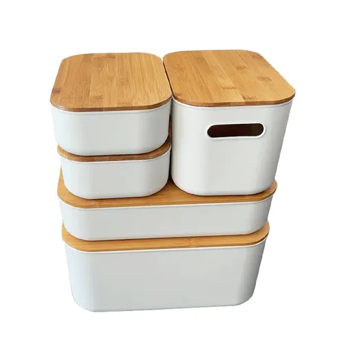 CAJA PVC CON TAPA DE BAMBÚ - Canastos, Uruguay | Scaparate