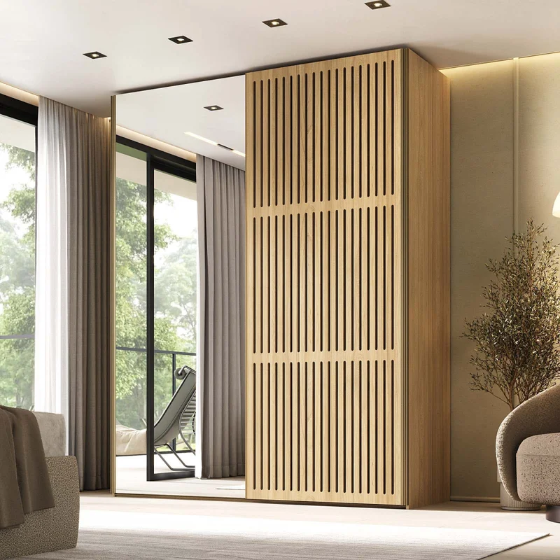 Placard Nilo 2 Puertas Mdf Natural-beige C/zapatera en Madera natural - Roperos y placares, Uruguay | Divino, vista 3