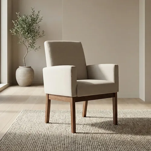 Butaca Claudia - Tela Rústica - 290-G2 (Beige) en Beige - Butacas, banquetas y puffs, Uruguay | NYR