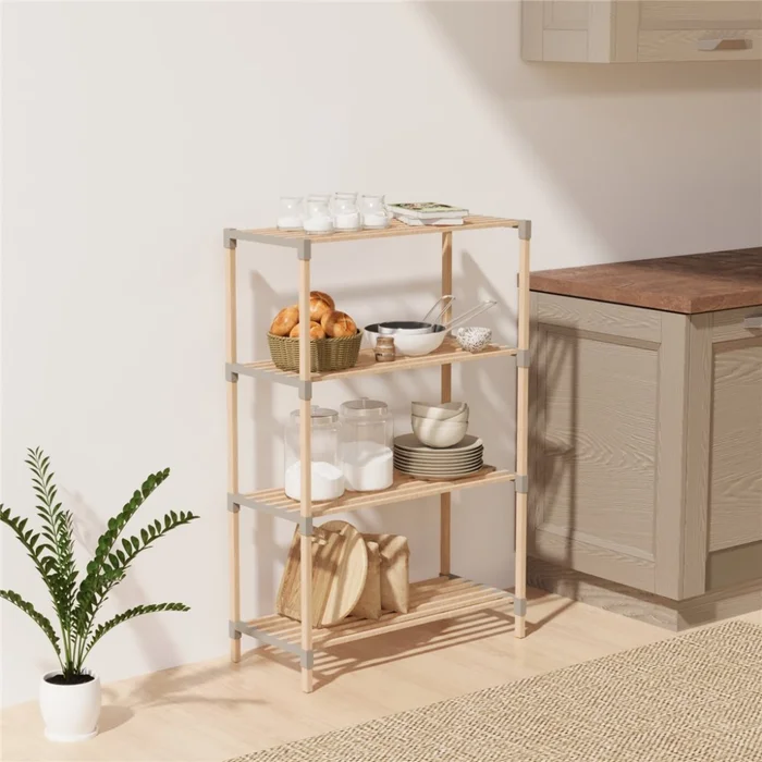ESTANTERIA 4 NIVELES 116X65X30CM MADERA en Madera natural - Bibliotecas, Uruguay | Koz, vista 2