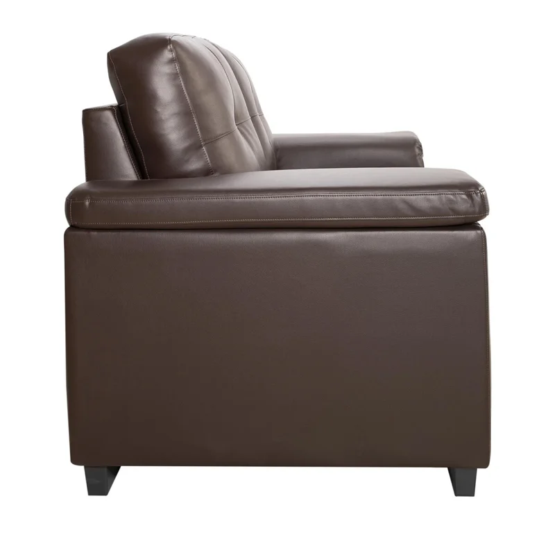 Sillon 2 cuerpos Eco Cuero Luares - Chocolate en Marrón - Sillones y sofás, Uruguay | La Cueva Muebles, vista 3