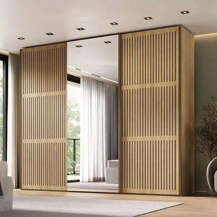 Placard Nilo 3 Puertas Mdf Natural-beige C/zapatera en Madera natural - Roperos y placares, Uruguay | Divino, vista 3