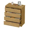 Comoda Cajonera Carla para Dormitorio 4 Cajones con Rieles Telescópicos - Marrocos en Madera natural - Cómodas, Uruguay | Mulata, vista 6 de 9