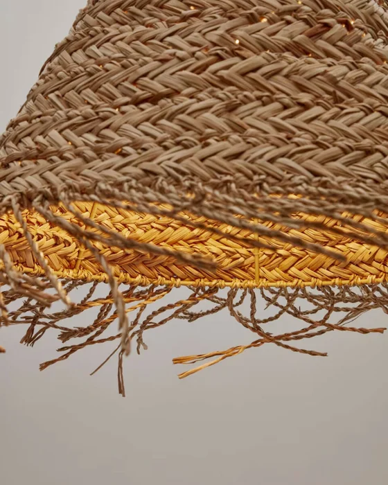 Pantalla para lámpara de techo Fonteta de fibras naturales con acabado natural Ø 40 cm en Madera natural - Lámparas colgantes, Uruguay | Kavehome, vista 3