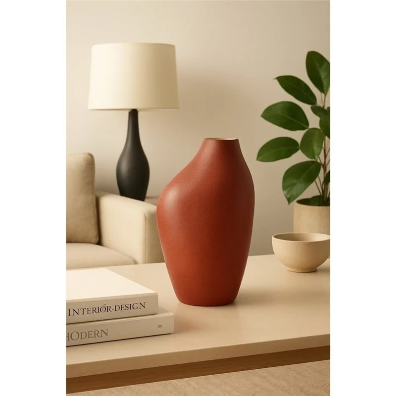 FLORERO CERAMICA 13x9x22CM TERRACOTA en Terracota - Jarrones, Uruguay | Decohogar, vista 3