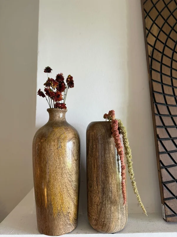 JARRON TRIBAL MADERA MANGO NATURAL en Madera natural - Jarrones, Uruguay | Masinfinito Casa, vista 3