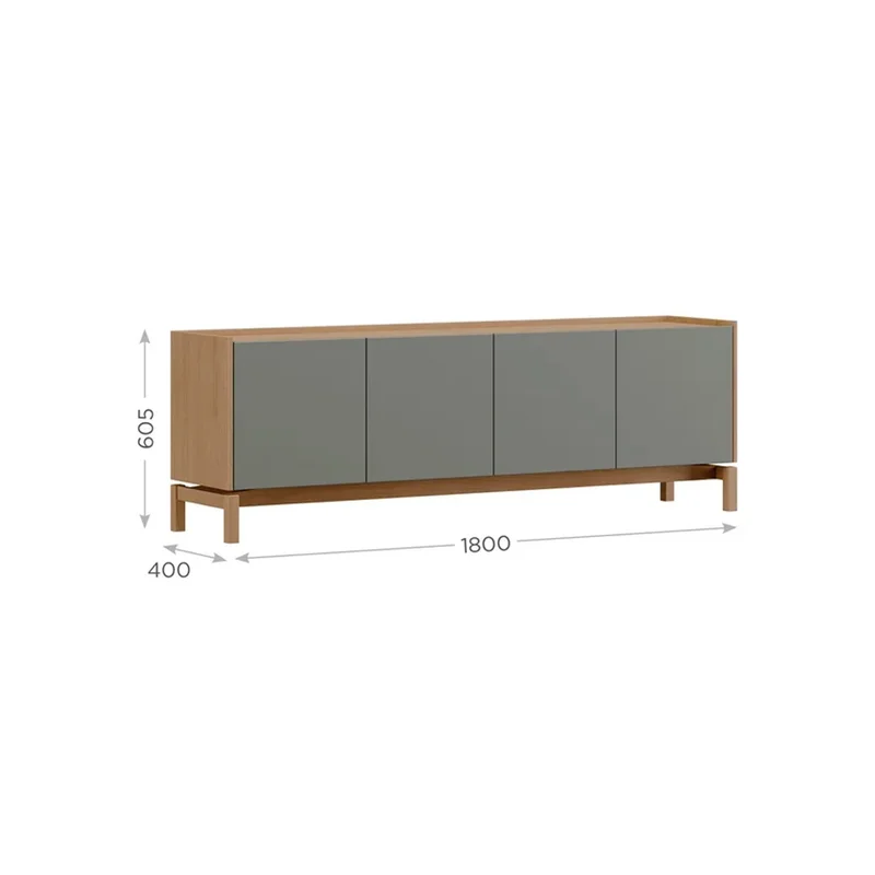 RACK BARCELONA 2 PUERTAS 2 CAJONES 2153 VZ - Muebles para TV, Uruguay | Rosas Hermanos, vista 3