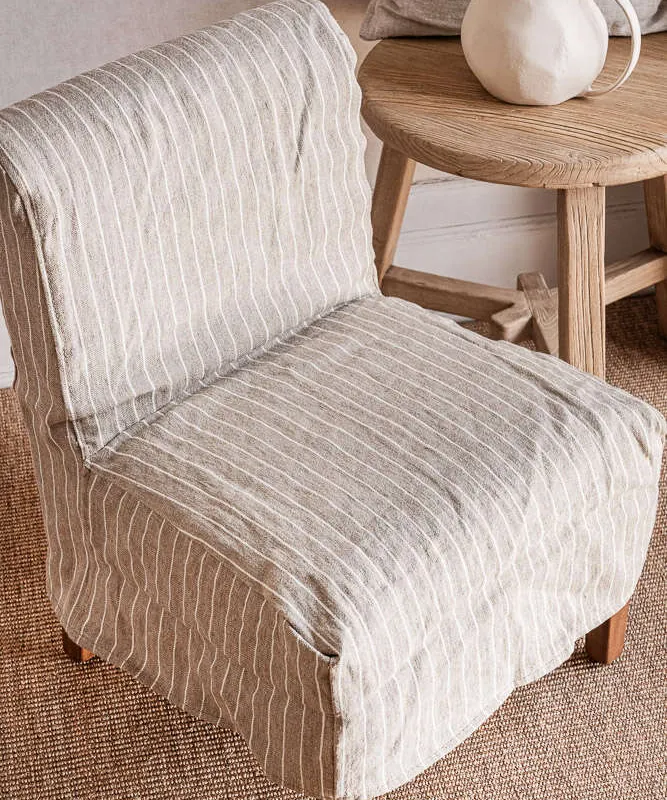 SILLA SOHO - LINO ALTO GRAMAJE RAYADO BEIGE - Butacas, banquetas y puffs, Uruguay | La Iberica