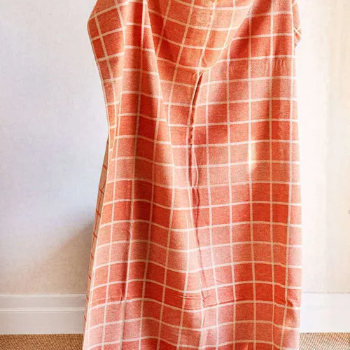 MANTA AUSTRIACA BLOCKS ORANGE - 2.00 X 1.40 MTS en Naranja - Textiles, Uruguay | La Iberica
