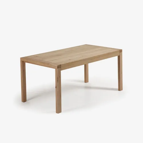 Mesa extensible Briva - 200 (280) x 100 cm madera maciza de roble y pino acabado natural en Madera natural - Mesas de comedor, Uruguay | Kavehome