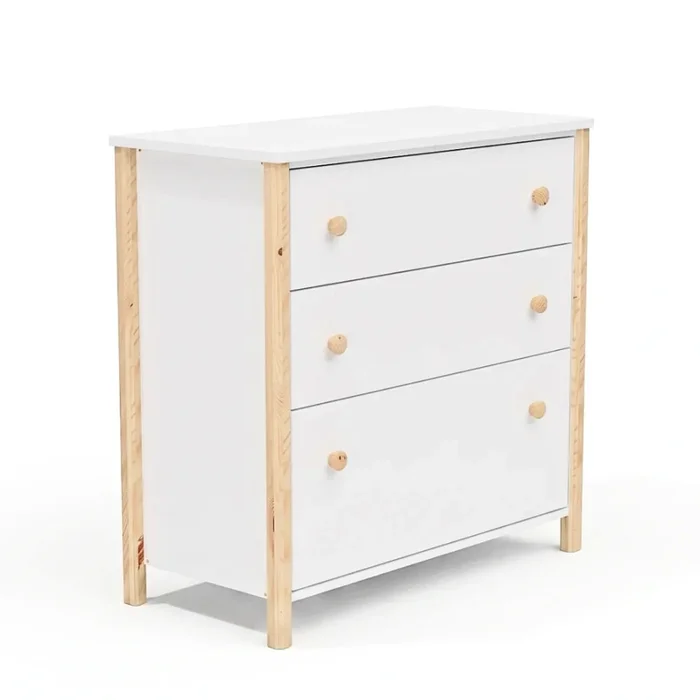 Cómoda 3 Cajones Infantil - Blanco en Blanco - Cómodas, Uruguay | Ecowood, vista 2