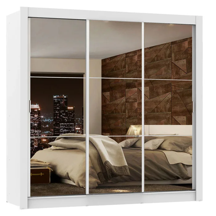 Ropero Placard Matrimonial Monaco 170CM con 3 Espejos 3 Puertas Corred en Madera natural - Roperos y placares, Uruguay | Balton, vista 7