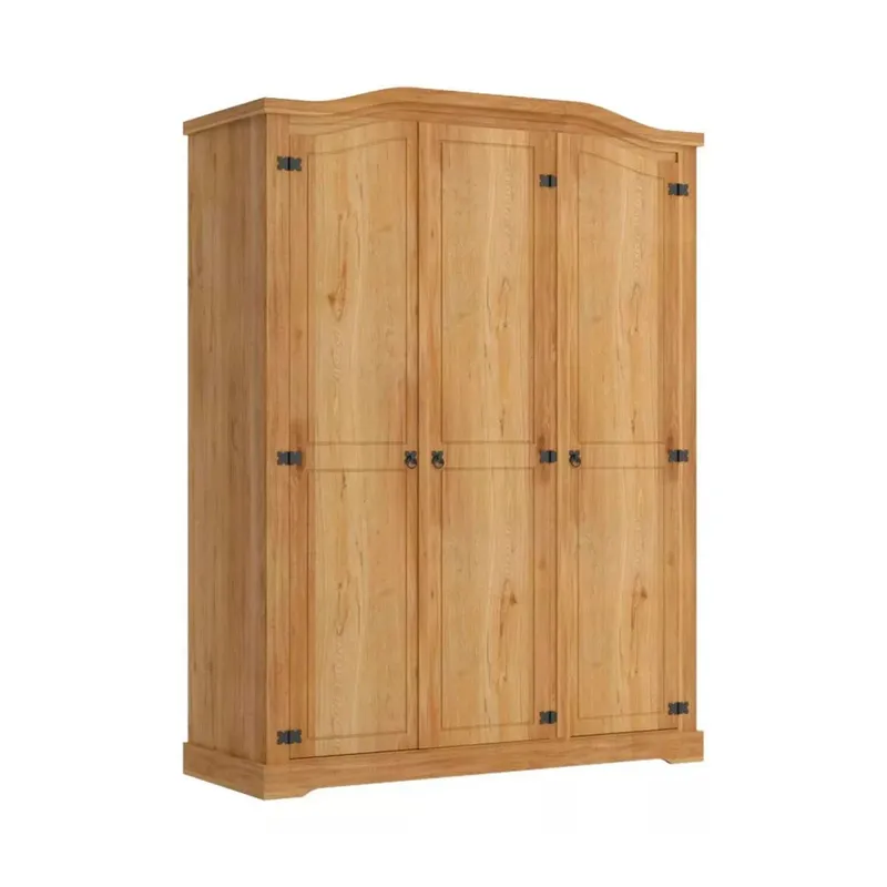 Ropero Curvo 3 Puertas Madera Maciza Línea Monterrey - Natural en Madera natural - Roperos y placares, Uruguay | Ecowood