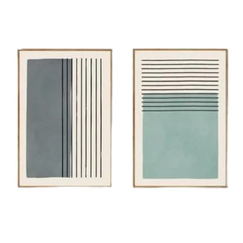 KIT 2 - Abstracto Celeste/Gris - 40 x 60 - Decoración de pared, Uruguay | Berna home