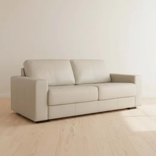 Sillón 2 Cuerpos Cuero-100-natural Natural-beige Texas Crema en Beige - Sillones y sofás, Uruguay | Divino
