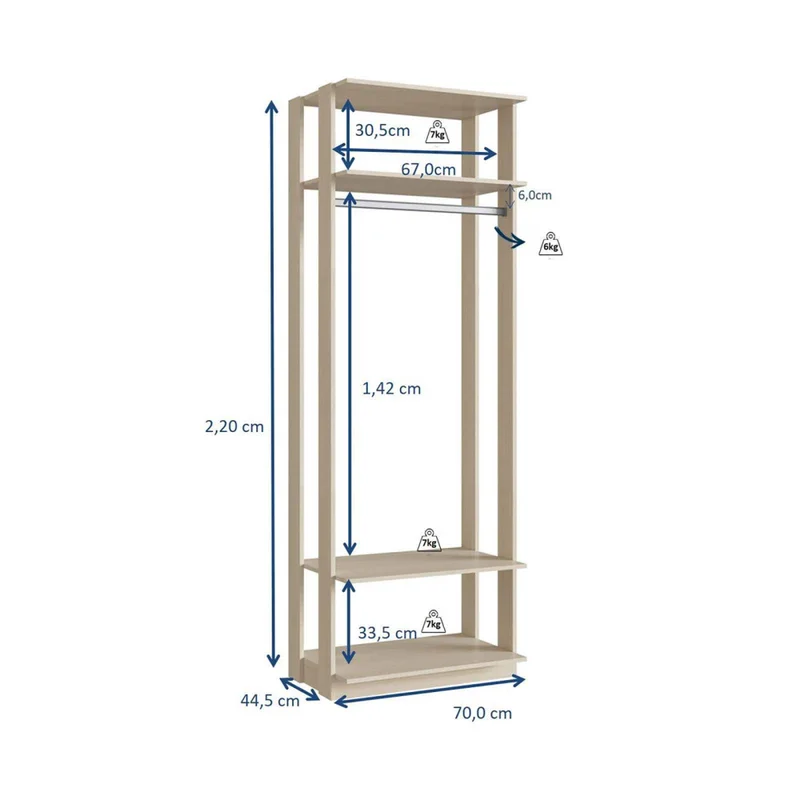 Placard Mdp Natural-beige Ultrech 1008 en Madera natural - Roperos y placares, Uruguay | Divino, vista 3