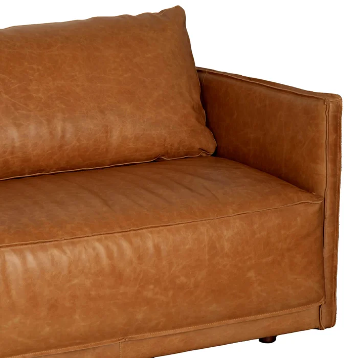 Sillón C/chaise Izquierdo 3 Cuerpos Cuero-100-natural Marron Romeo Tp3 La Paz Camel en Beige - Sillones y sofás, Uruguay | Divino, vista 5