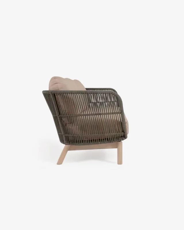 Sofá Catalina 3 plazas de cuerda - verde y madera maciza de acacia 170 cm FSC 100% en Verde - Sillones y sofás, Uruguay | Kavehome, vista 8