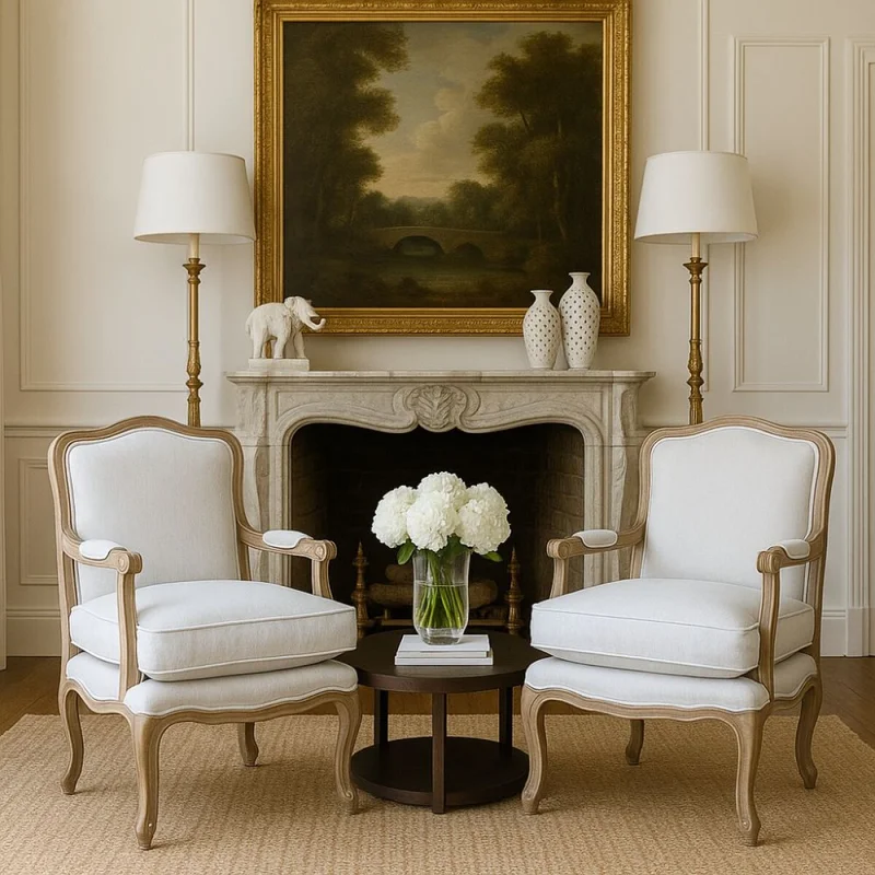 Poltrona Luis XV - Crema en Beige - Butacas, banquetas y puffs, Uruguay | La Cueva Muebles, vista 8