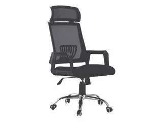 Silla ejecutiva Mesh negra base cromada en Negro - Escritorios y sillas de escritorio, Uruguay | Que Sal Muebleria, vista 2