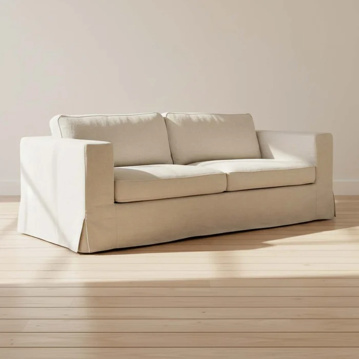 Sofá Con Funda Desmonttable 3 Cuerpos Tela-y-madera Natural-beige Charlie Natural en Madera natural - Sillones y sofás, Uruguay | Divino
