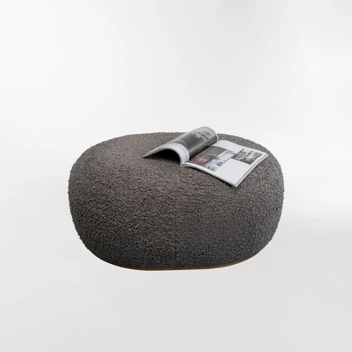PUFF PEBBLE BOUCLE Gris en Gris - Butacas, banquetas y puffs, Uruguay | Viasono, vista 2