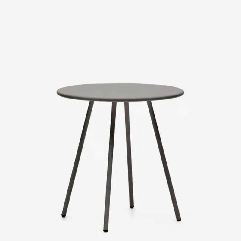 Mesa redonda de exterior Montjoi de acero - con acabado gris Ø 70 cm en Gris - Muebles para el exterior, Uruguay | Kavehome