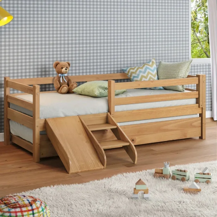 Cama marinera 1 Plaza Infantil - Marrón en Madera natural - Dormitorio, Uruguay | Ecowood