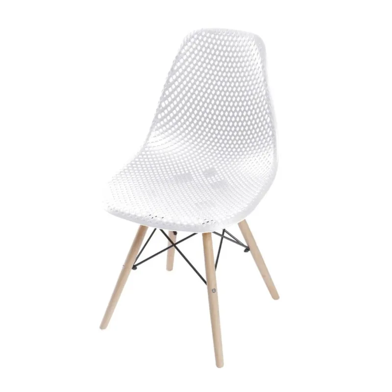 Silla Colmena - Base de Madera en Blanco - Sillas, Uruguay | Rústico Hogar