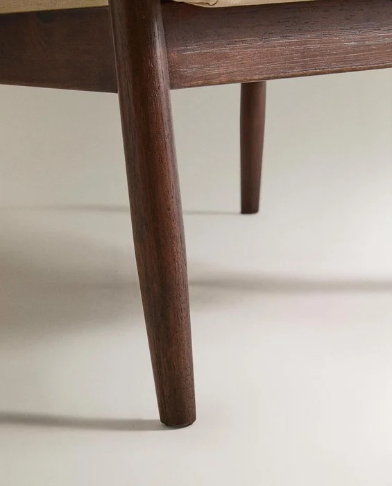 BUTACA MADERA Y LINO en Beige - Butacas, banquetas y puffs, Uruguay | Zara Home, vista 5