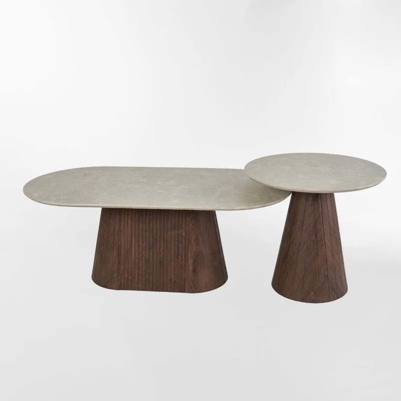 MESA DE CENTRO JOEY SET Beige SET x 2 en Beige - Mesas de comedor, Uruguay | Viasono, vista 3