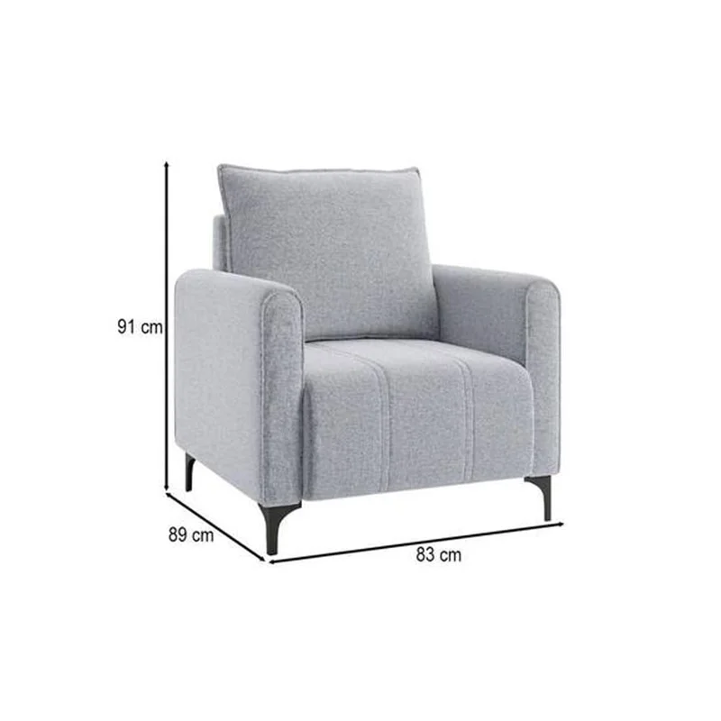 Sillon Butaca Poltrona Tapizada En Tela Patas Metalicas - Butacas, banquetas y puffs, Uruguay | Lais Muebles, vista 3