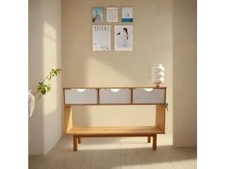 Aparador 3C Mel/gris Linea Nordica en Madera Maciza en Madera natural - Comedor, Uruguay | Quesal, vista 4