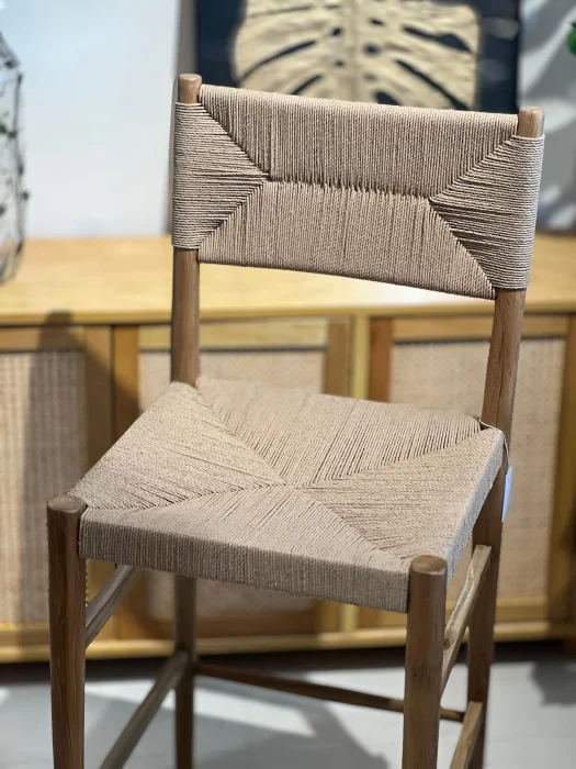Silla de bar teca y kraft en Madera natural - Butacas, banquetas y puffs, Uruguay | FMB, vista 2