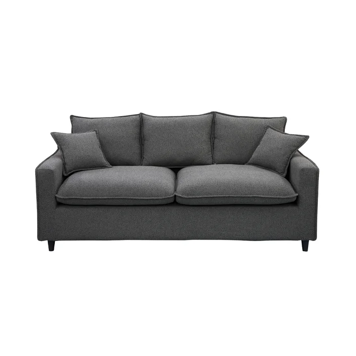 Sofa 3 Cuerpos Moderno Tapizado Tela Con Patas en Gris - Sillones y sofás, Uruguay | Soy Hogar, vista 3