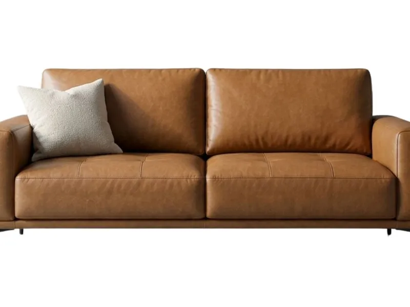 Sofa 3 cps LORENZO Cuero Vacuno - Whisky en Whisky - Sillones y sofás, Uruguay | Finkel
