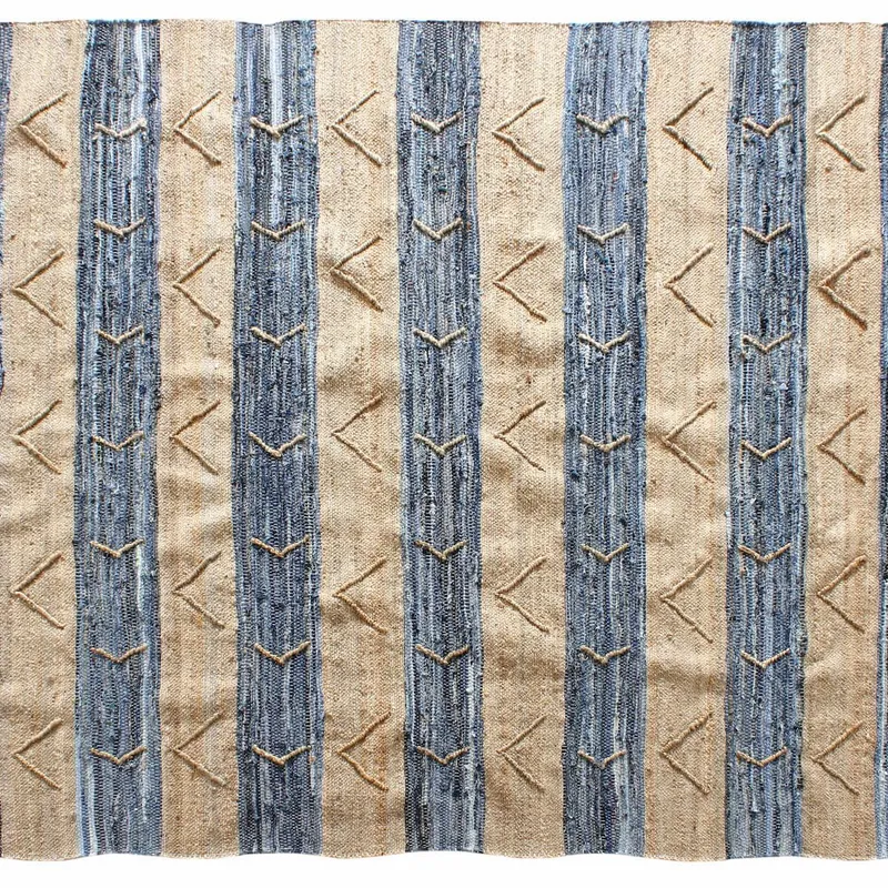 ALFOMBRA TRIBAL YUTE AZUL/NAT en Multicolor - Muebles, Uruguay | Masinfinito Casa