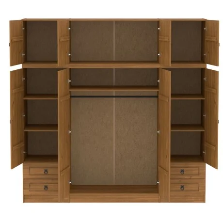 Ropero 8 puertas 4 cajones Linea Naturale en Madera natural - Roperos y placares, Uruguay | La Cueva Muebles, vista 9