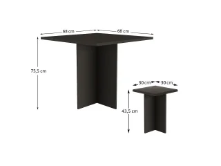 Conjunto de mesa y 4 banquetas Nogal/Negro en Negro - Mesas de comedor, Uruguay | Quesal, vista 8
