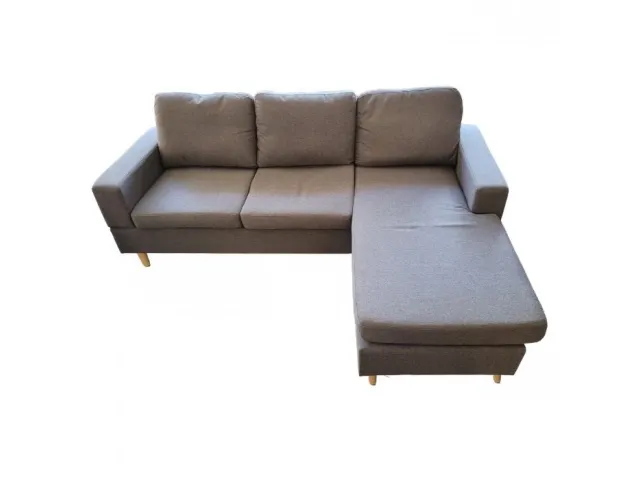 Sofá en L 3 cuerpos de Lino Gris - Sillones y sofás, Uruguay | Que Sal Muebleria