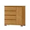 Comoda Cajonera Vega para Dormitorio 4 Cajones con Rieles Telescópicos y 1 Puerta - Marrocos - Cómodas, Uruguay | Mulata, vista 6 de 6